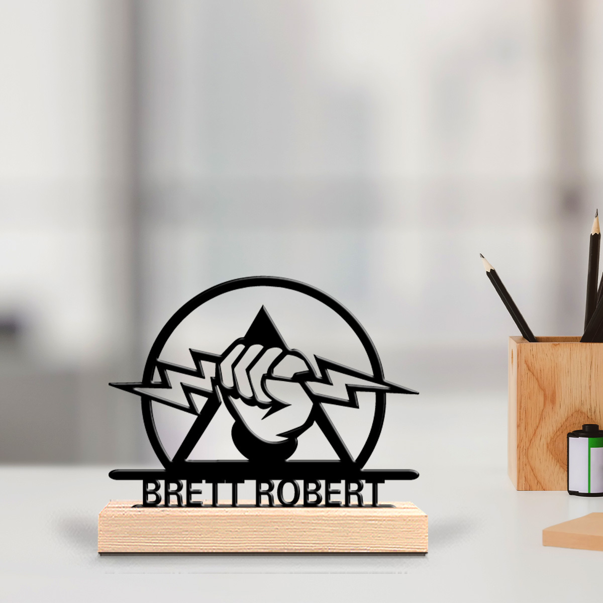 Office Of Tech - Custom Engraved Electrical Engineer Metal Desk