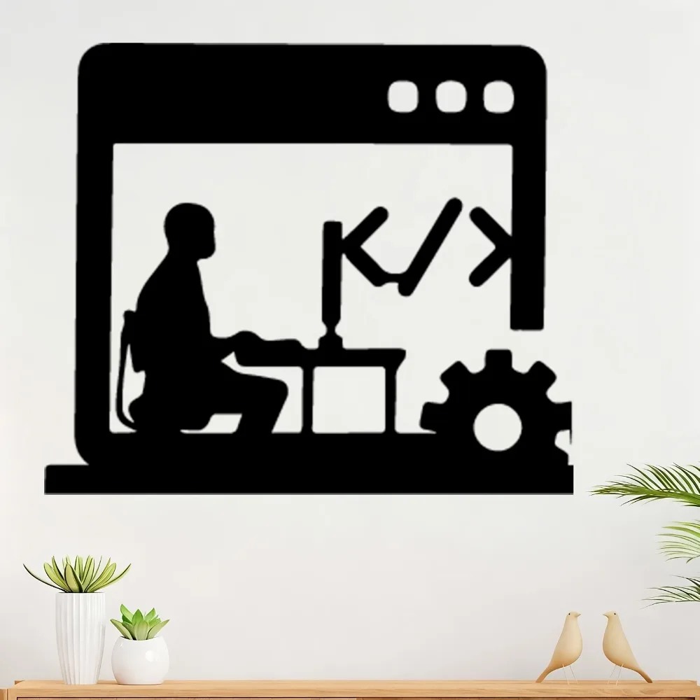 Office Of Tech - Metal Wall Art Decor Silhouette 2