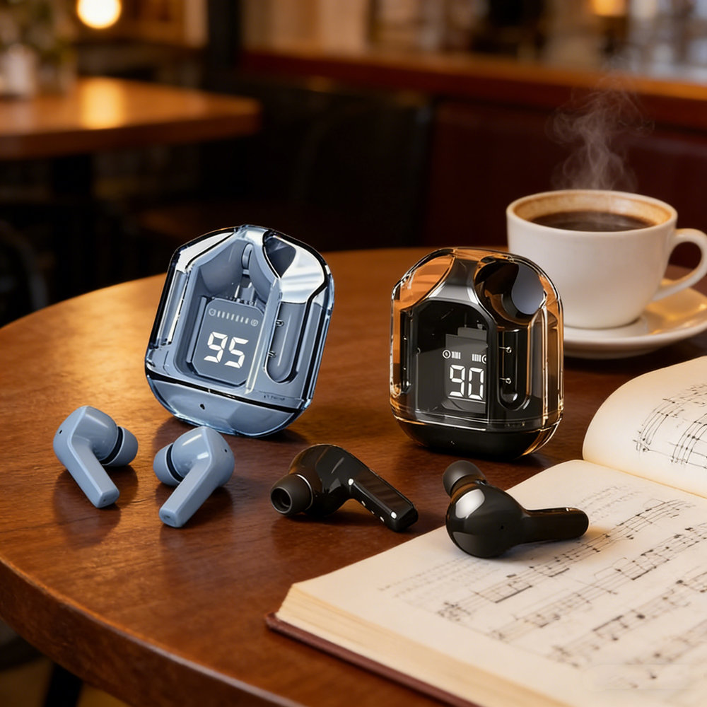 Office Tech Essentials - Wireless Mini Earbuds LED Power Digital