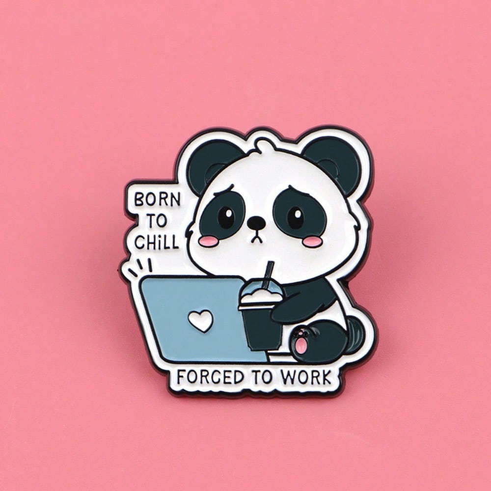 Fun Panda & Laptop Enamel Badg - Office Tech Bag recensie en prijs