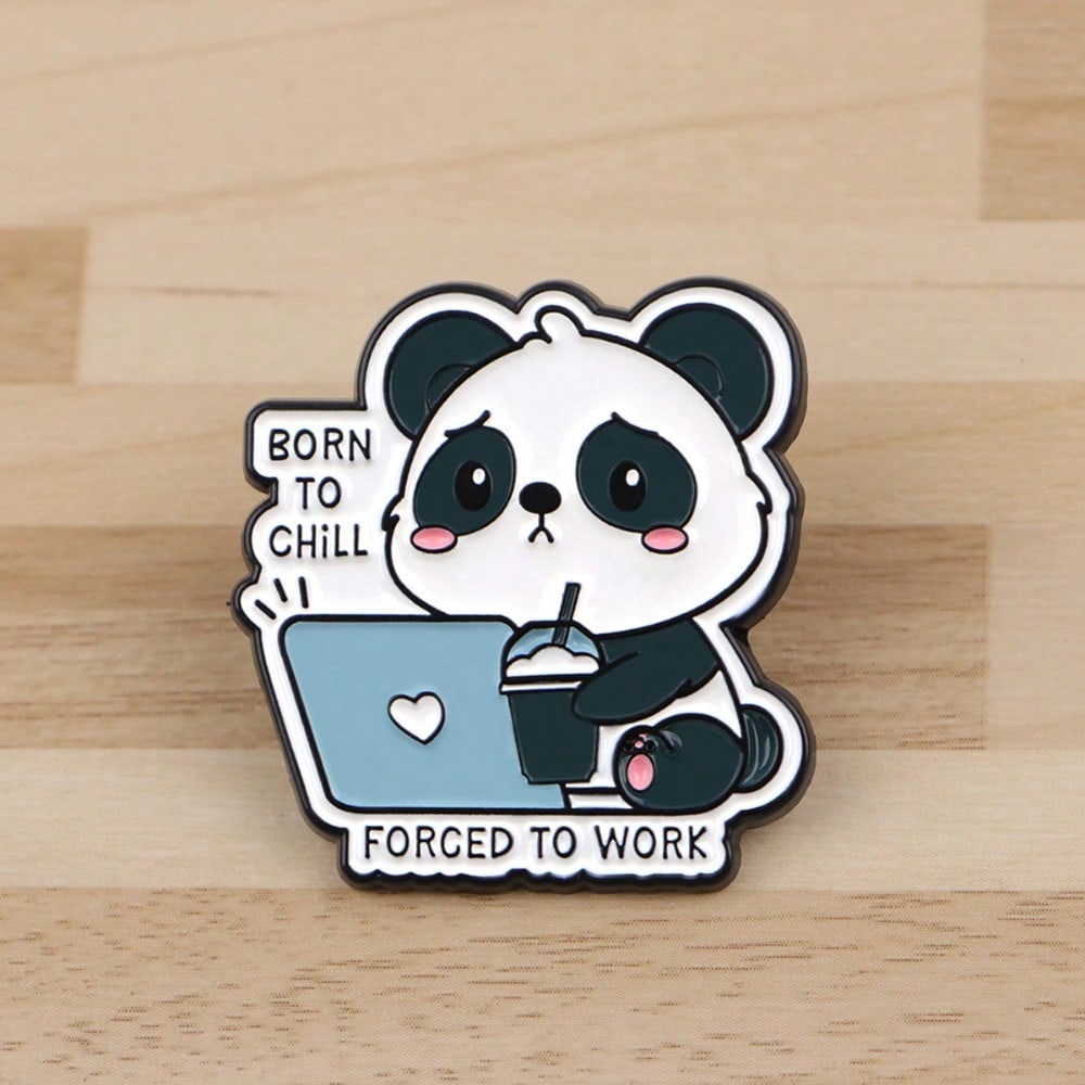 Fun Panda & Laptop Enamel Badg - Office Tech Bag recensie en prijs