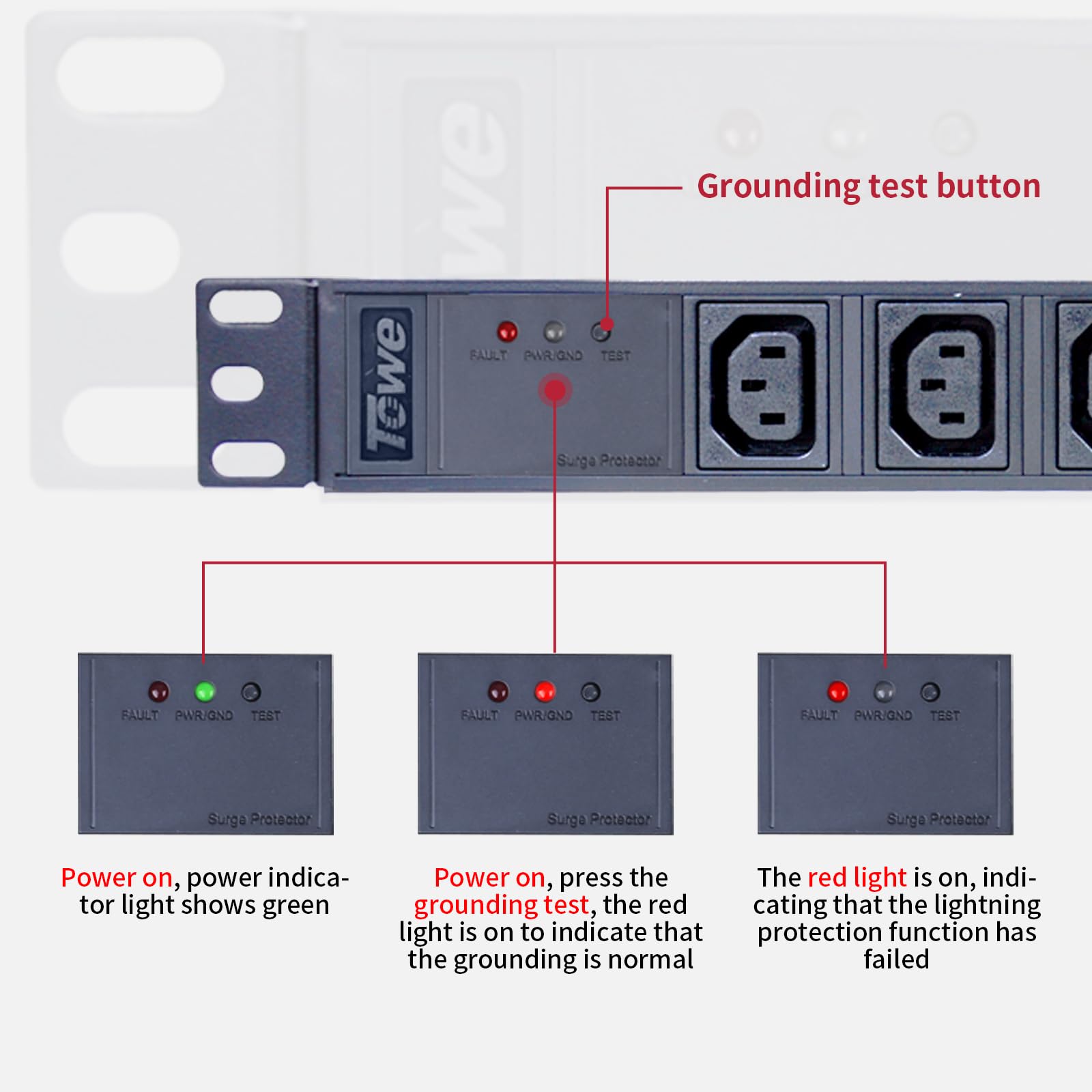 TOWE 8 Outlet IEC C13 Metal PD - Surge Protector Rack recensie en prijs