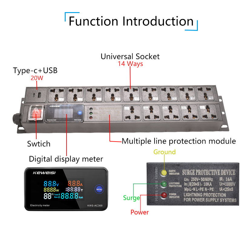 PDU Power Strip 19inch 2U Rack - Surge Protector Rack recensie en prijs